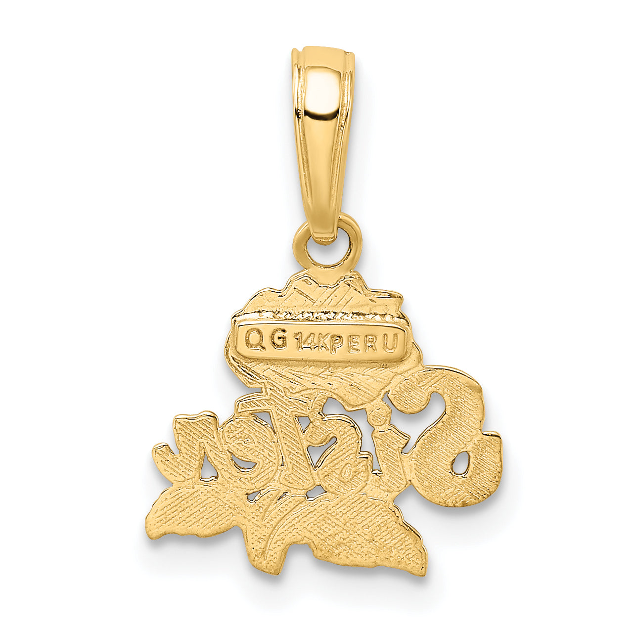 14K Gelbgold Schwester Rose Anhänger