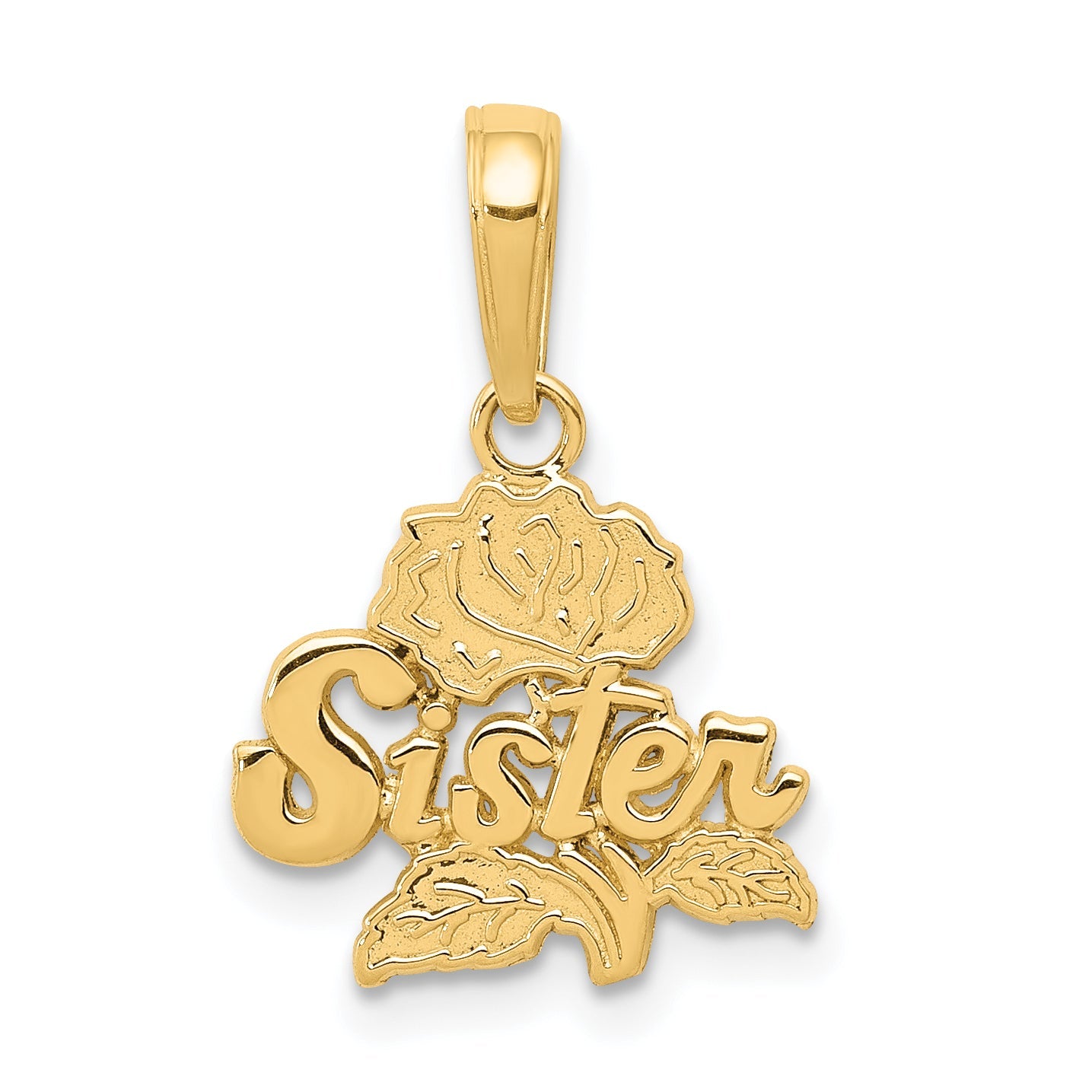 14K Gelbgold Schwester Rose Anhänger