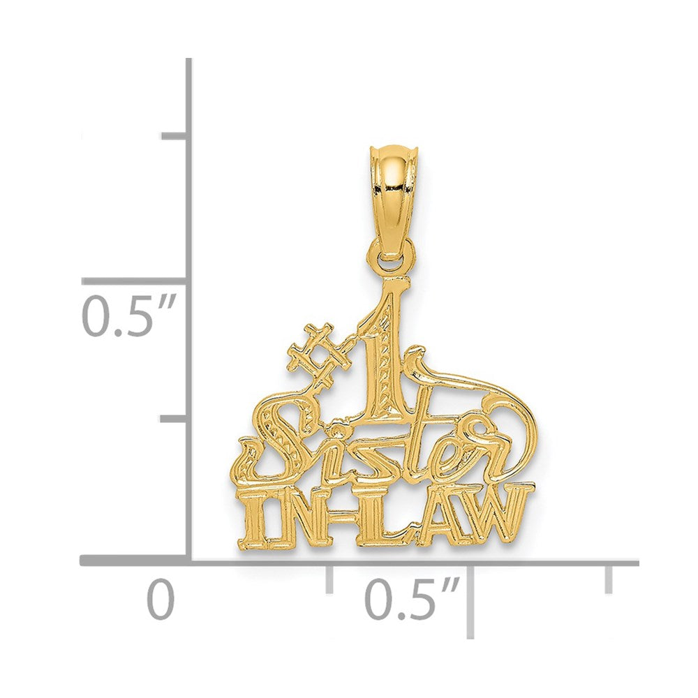 14K Gelbgold #1 Schwester-in-law Charm