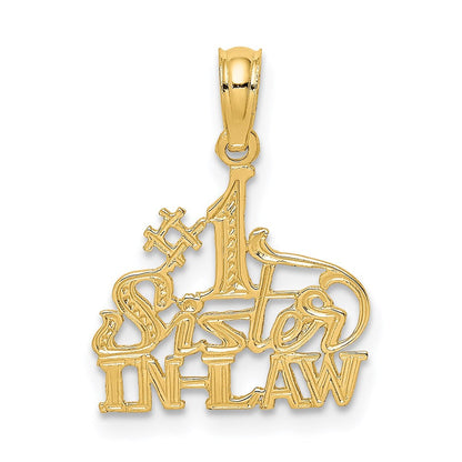 14K Gelbgold #1 Schwester-in-law Charm