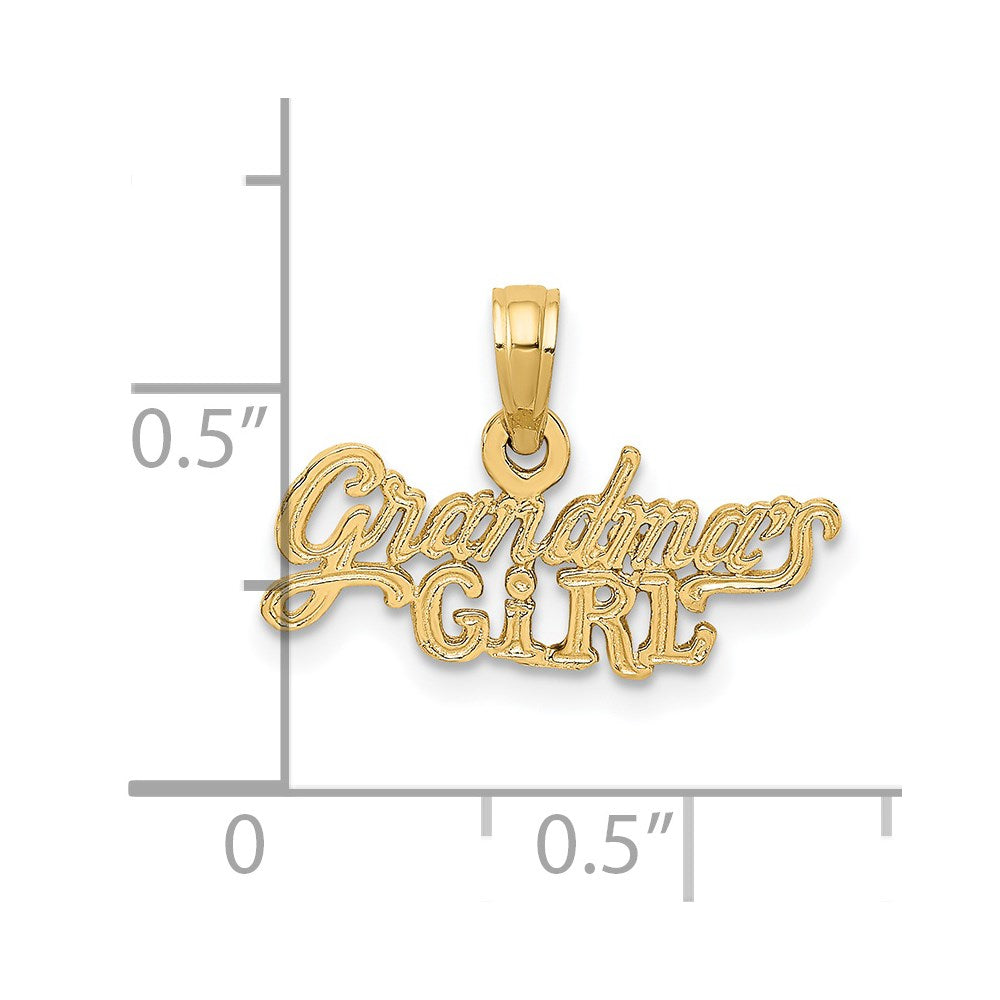 14K Gelbgold Oma Mädchen Charm