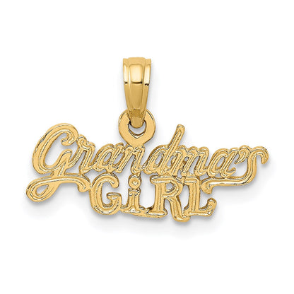 14K Gelbgold Oma Mädchen Charm