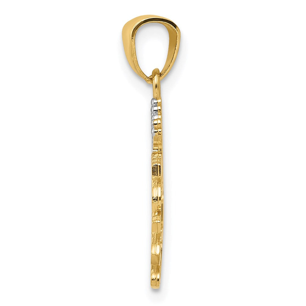 14K Gelb & Rhodium und Daddys Princess Anhänger