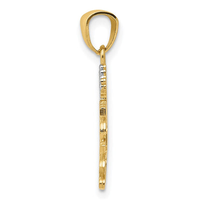 14K Gelb & Rhodium und Daddys Princess Anhänger