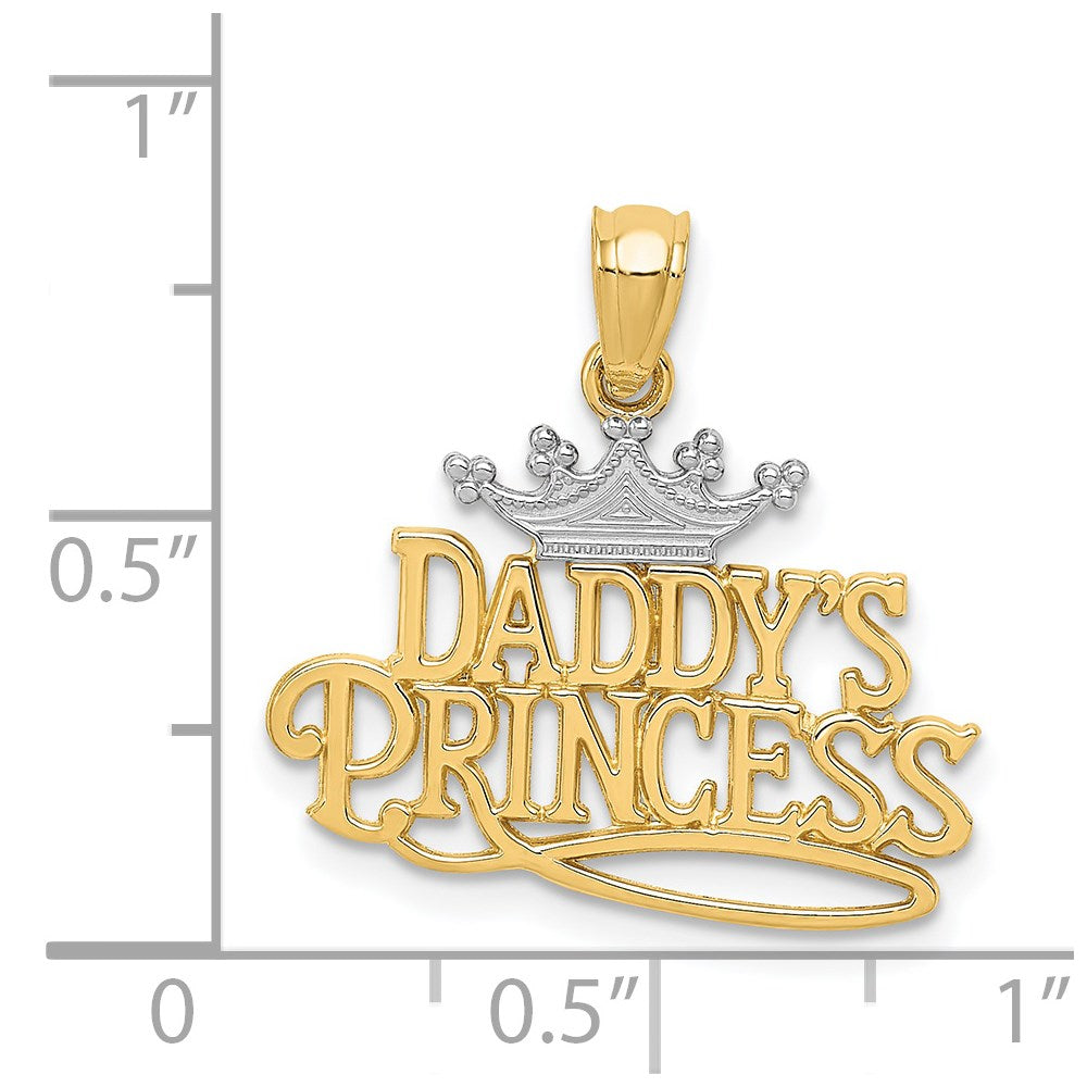 14K Gelb & Rhodium und Daddys Princess Anhänger