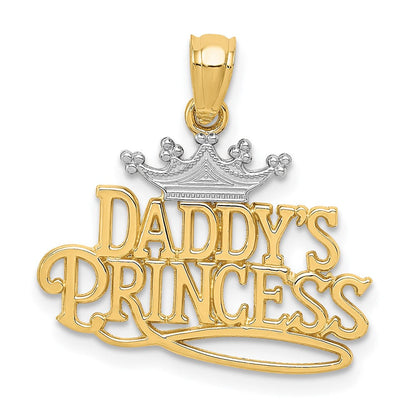 14K Gelb & Rhodium und Daddys Princess Anhänger