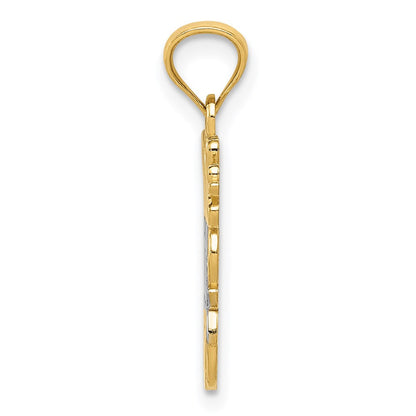 14K Gelb- und Rhodiumgold sowie Rhodium DADDYS LITTLE GIRL Anhänger