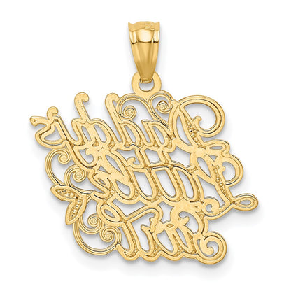 14K Gelb- und Rhodiumgold sowie Rhodium DADDYS LITTLE GIRL Anhänger