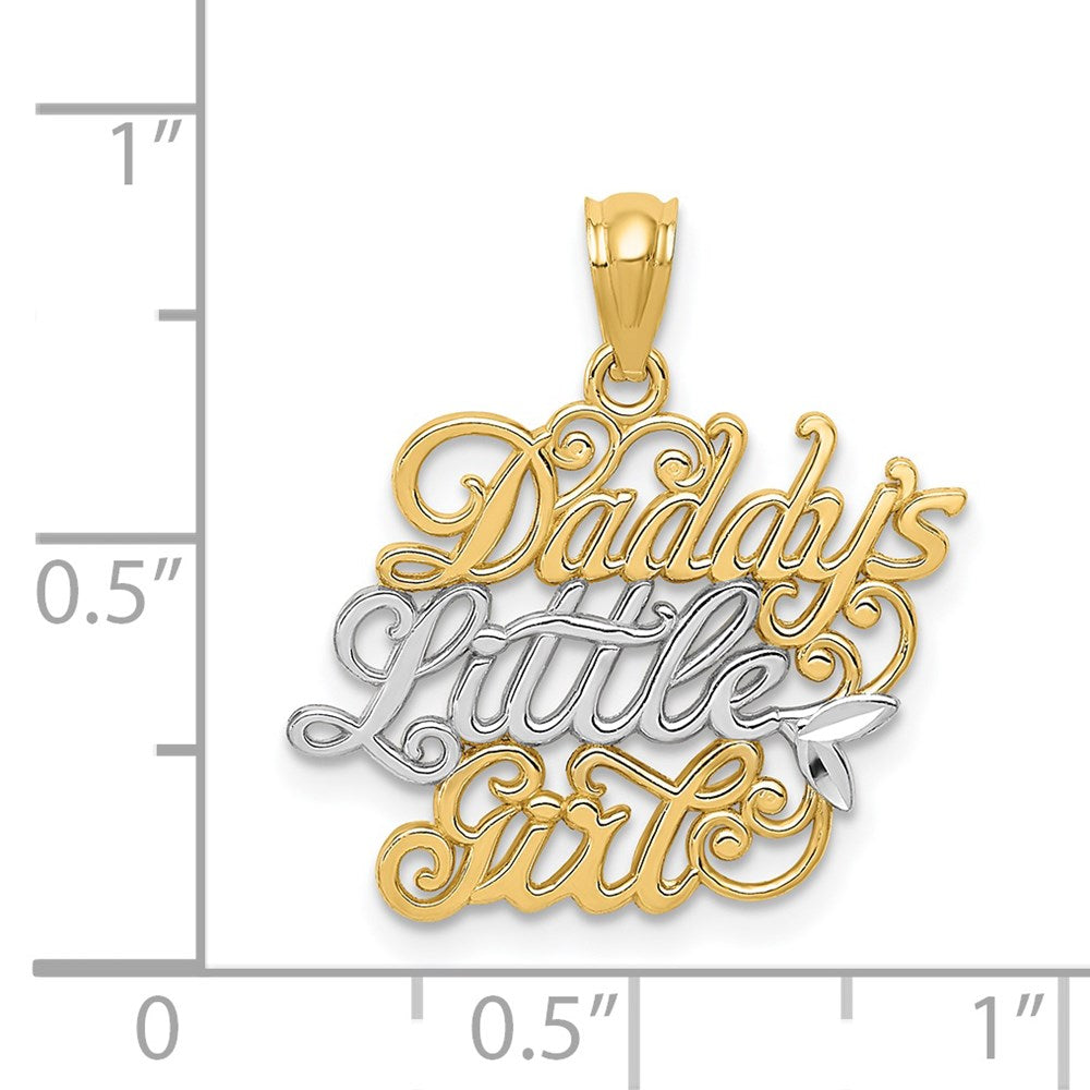 14K Gelb- und Rhodiumgold sowie Rhodium DADDYS LITTLE GIRL Anhänger