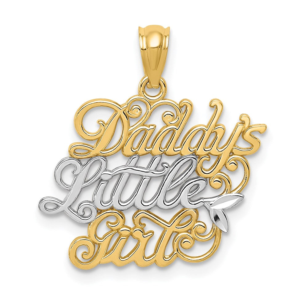 14K Gelb- und Rhodiumgold sowie Rhodium DADDYS LITTLE GIRL Anhänger