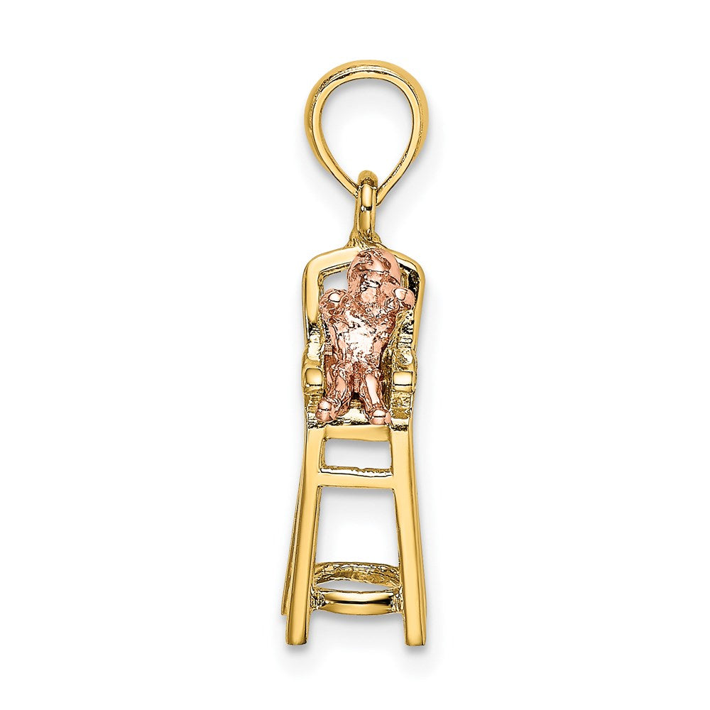 14K Bicolor Hoch Chair mit Baby Charm