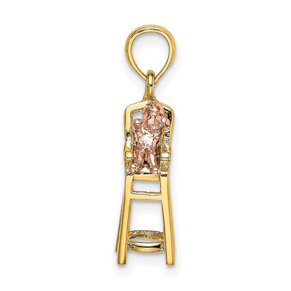 14K Bicolor Hoch Chair mit Baby Charm