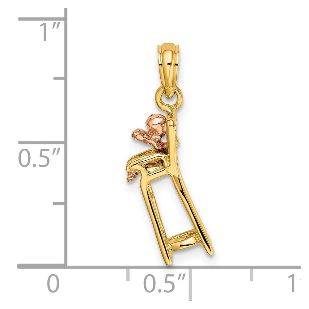14K Bicolor Hoch Chair mit Baby Charm