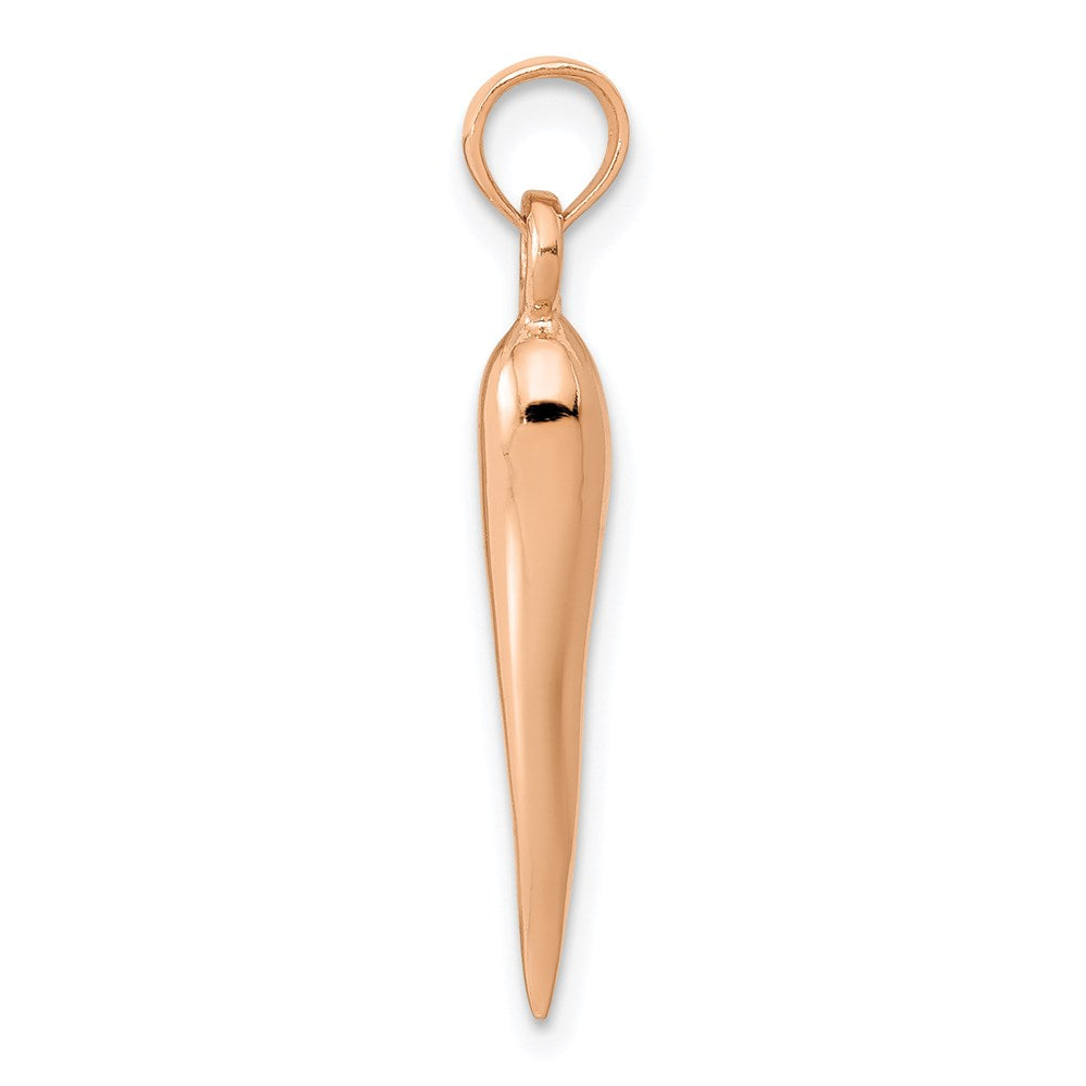 14K Roségold mittelgroßer 3D-Italienisches-Horn-Anhänger