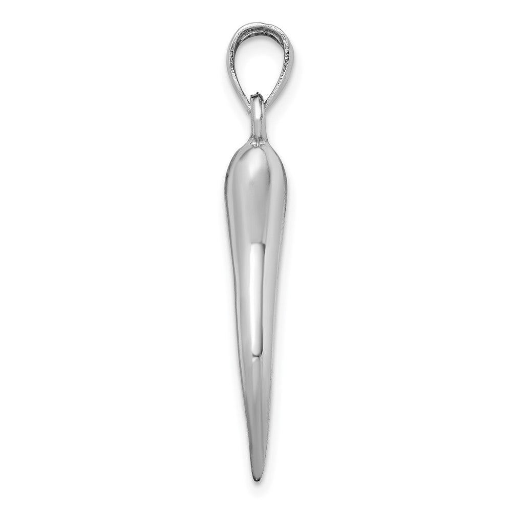 14K Weißgold WG Italienisches Horn Anhänger