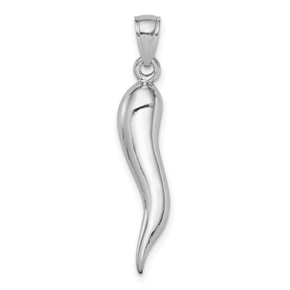 14K Weißgold WG Italienisches Horn Anhänger
