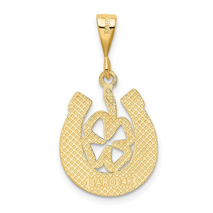 14K Gelbgold Glücksklee-Anhänger