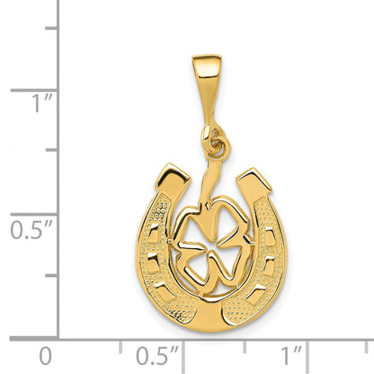 14K Gelbgold Glücksklee-Anhänger