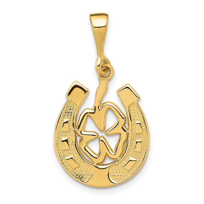 14K Gelbgold Glücksklee-Anhänger