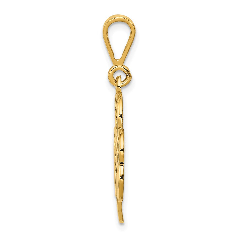 14K Gelbgold Trinity-Kleeblatt-Anhänger