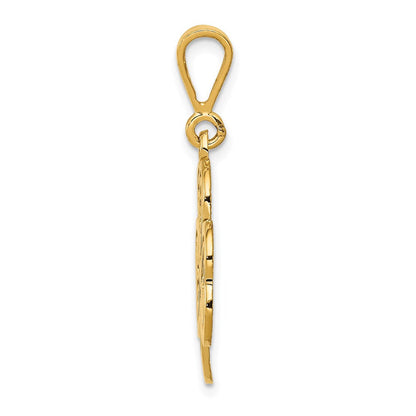 14K Gelbgold Trinity-Kleeblatt-Anhänger