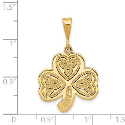 14K Gelbgold Trinity-Kleeblatt-Anhänger
