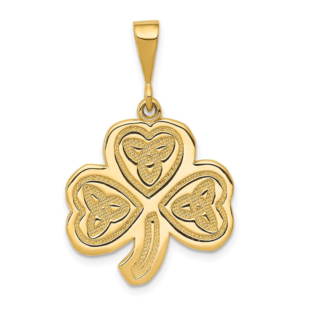 14K Gelbgold Trinity-Kleeblatt-Anhänger