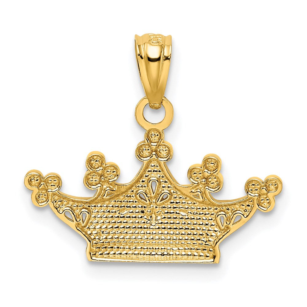 14K Gelb & Rhodium und Krone Anhänger