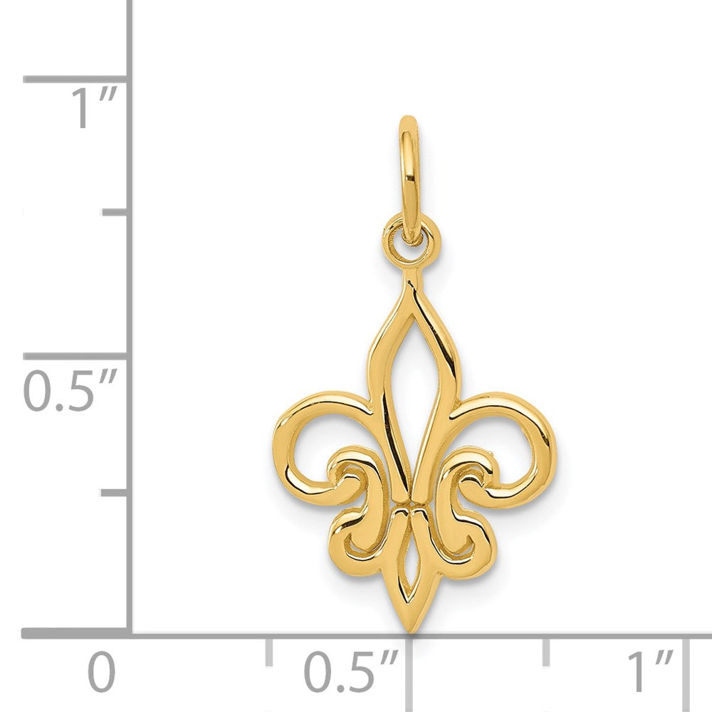 14K Gelbgold Fleur De Lis Charm