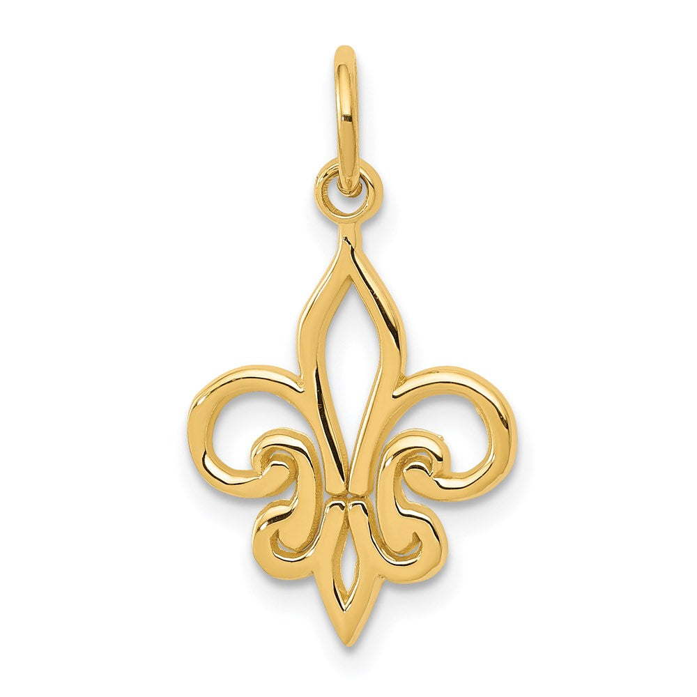 14K Gelbgold Fleur De Lis Charm