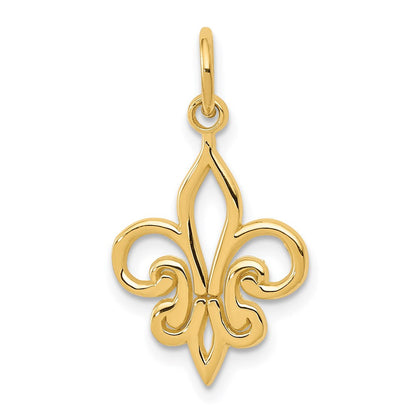 14K Gelbgold Fleur De Lis Charm