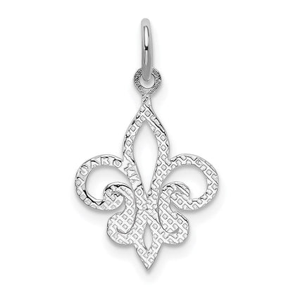 14K Weißgold Fleur De Lis Charm