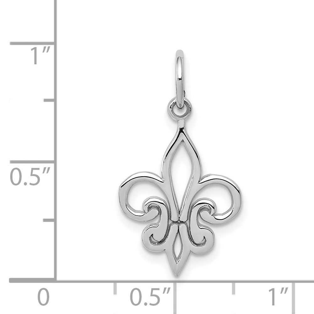 14K Weißgold Fleur De Lis Charm