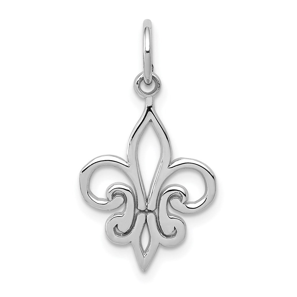 14K Weißgold Fleur De Lis Charm