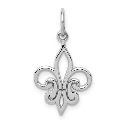 14K Weißgold Fleur De Lis Charm