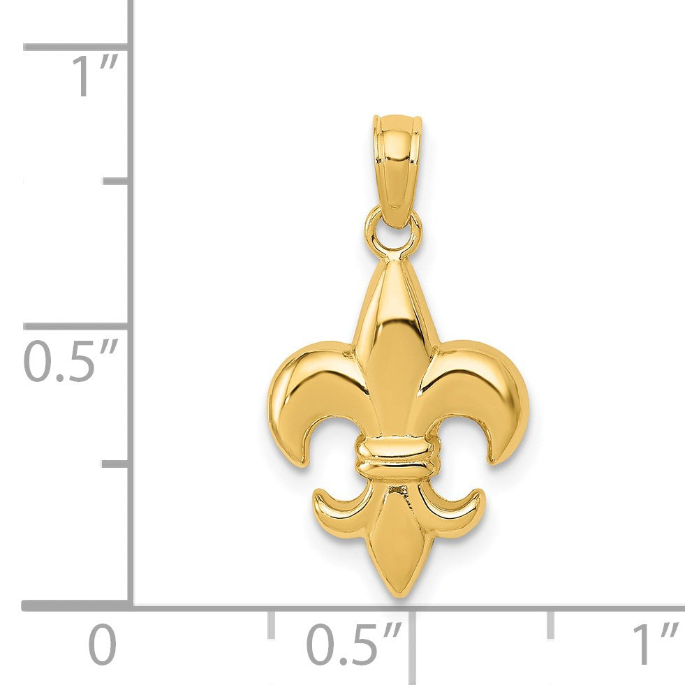 14K Gelbgold Klein Fleur-de-lis Anhänger