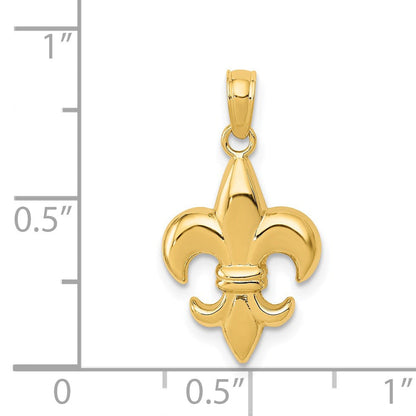 14K Gelbgold Klein Fleur-de-lis Anhänger