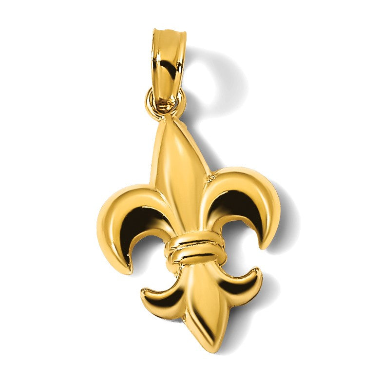 14K Gelbgold Klein Fleur-de-lis Anhänger