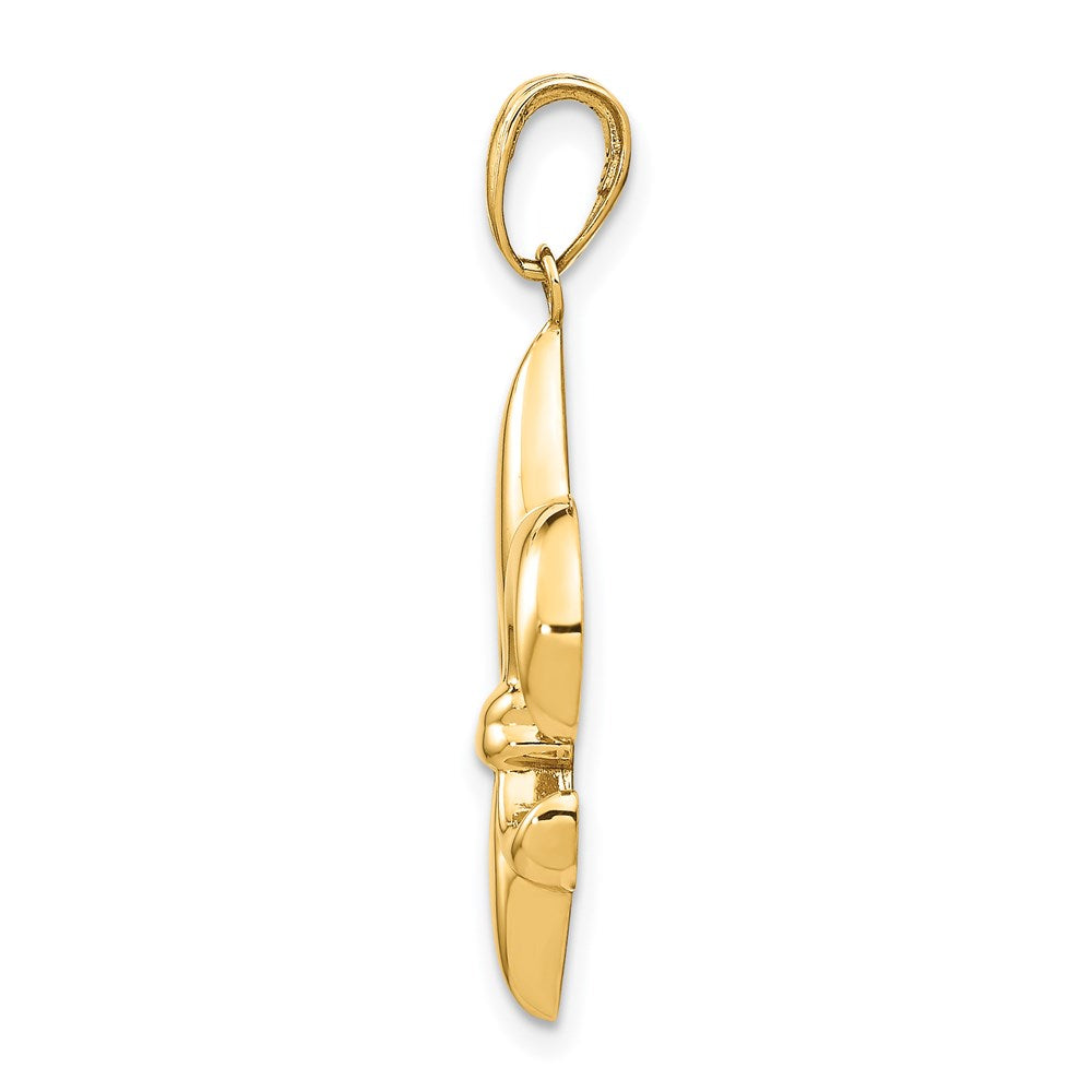 14 Karat Gelbgold Fleur-de-Lis-Anhänger, mittelgroß
