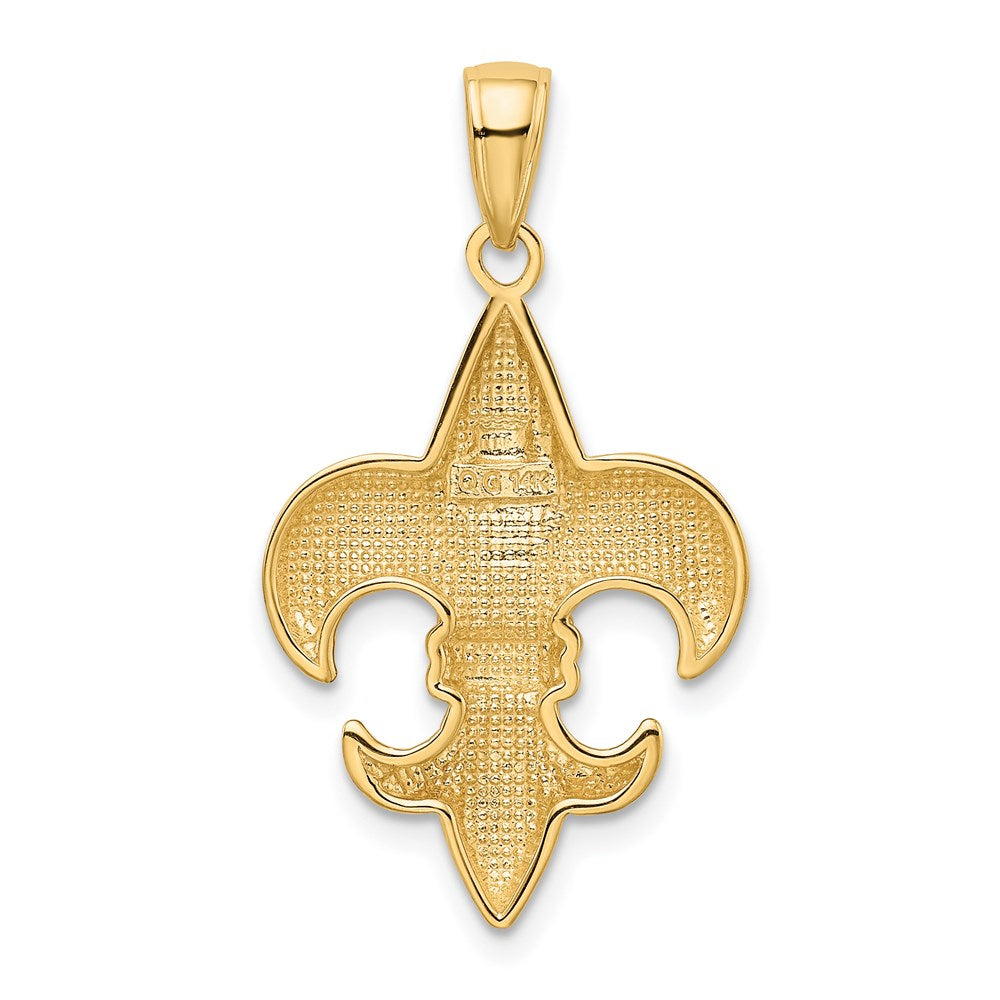 14 Karat Gelbgold Fleur-de-Lis-Anhänger, mittelgroß