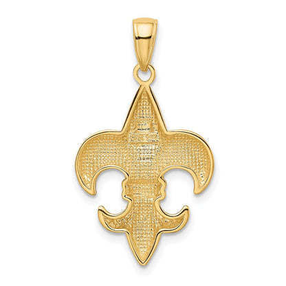 14 Karat Gelbgold Fleur-de-Lis-Anhänger, mittelgroß