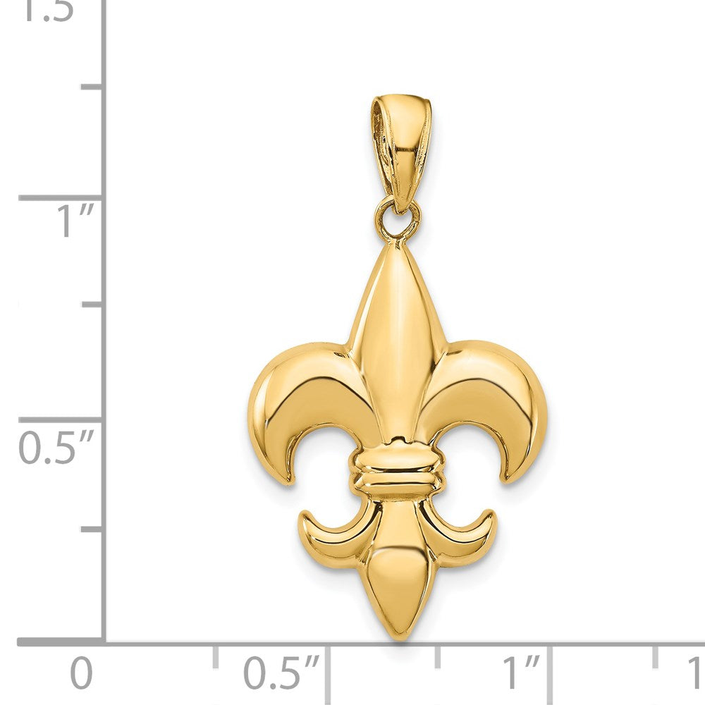 14 Karat Gelbgold Fleur-de-Lis-Anhänger, mittelgroß