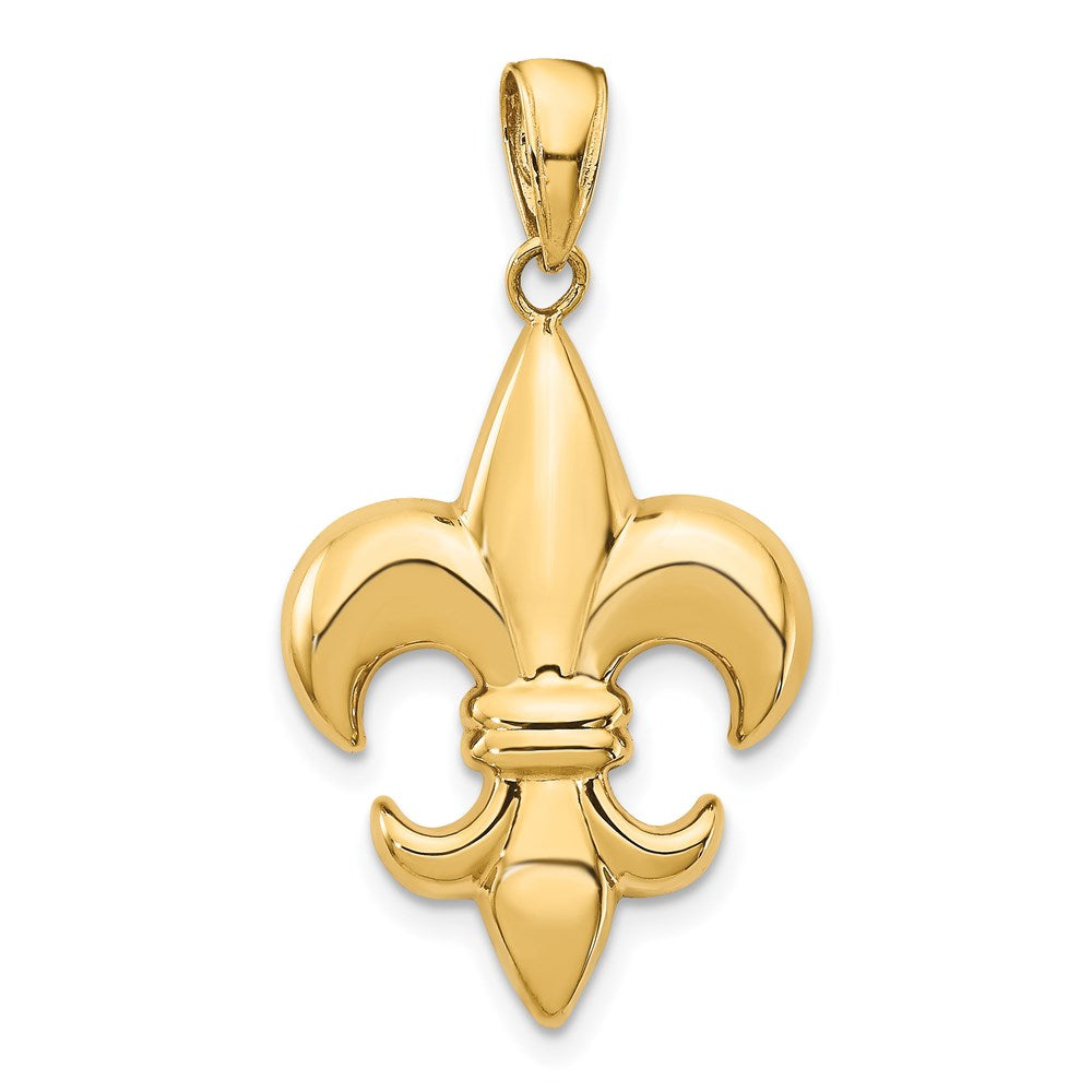 14 Karat Gelbgold Fleur-de-Lis-Anhänger, mittelgroß