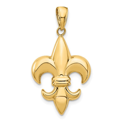 14 Karat Gelbgold Fleur-de-Lis-Anhänger, mittelgroß