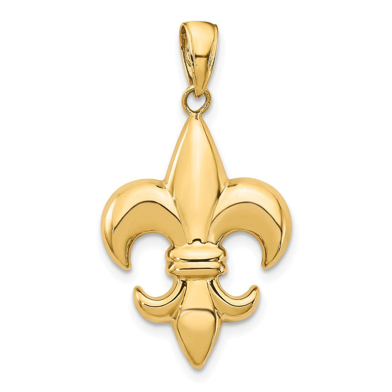 14 Karat Gelbgold Fleur-de-Lis-Anhänger, mittelgroß