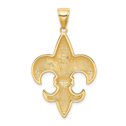 14K Gelbgold Großer Fleur-de-Lis-Anhänger