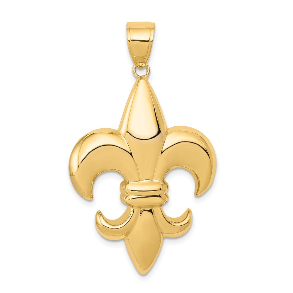 14K Gelbgold Großer Fleur-de-Lis-Anhänger