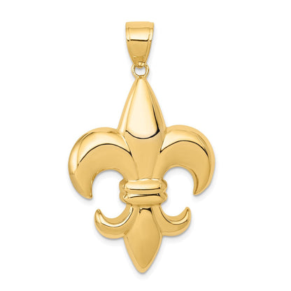 14K Gelbgold Großer Fleur-de-Lis-Anhänger