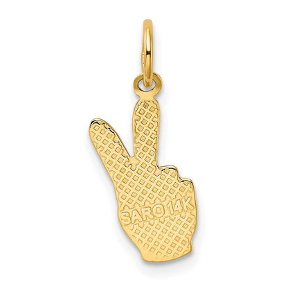 14K Gelbgold Frieden Zeichen Charm