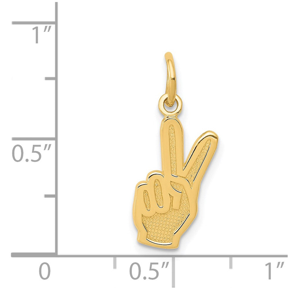 14K Gelbgold Frieden Zeichen Charm